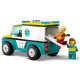 Конструктор LEGO City 60403 “Скорая помощь и сноубордист” 79 деталей, 4+