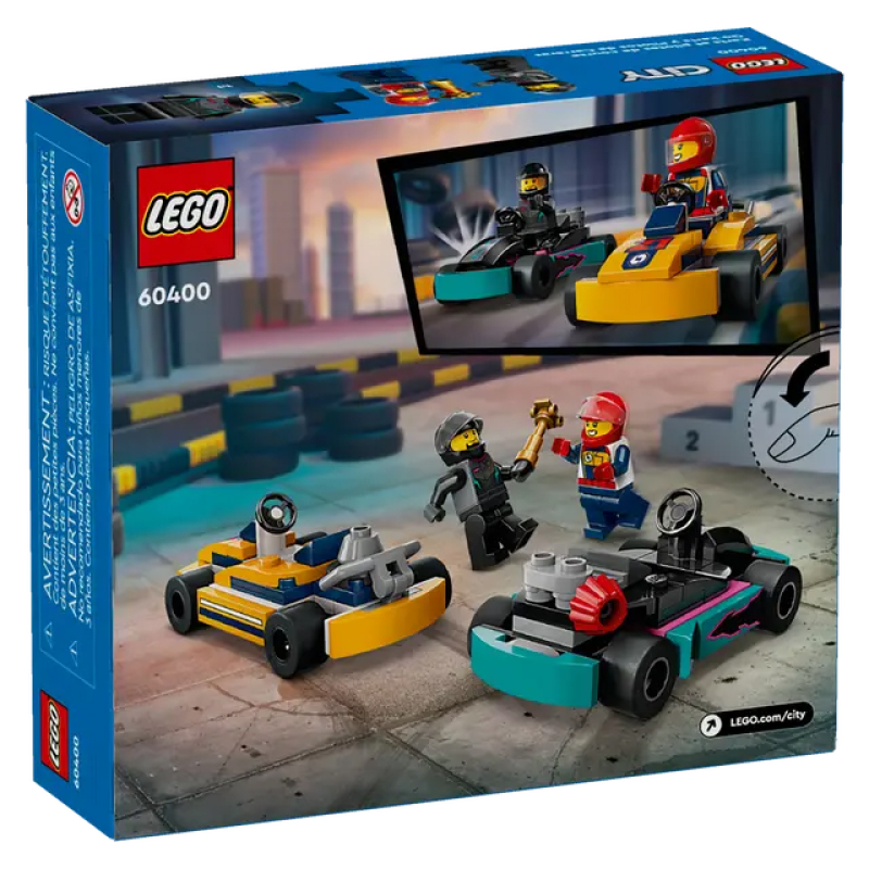 Конструктор LEGO City 60400 “Картинг и Гонщики” 99 деталей, 4+