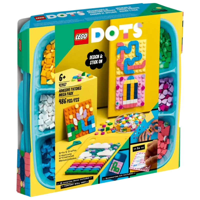 Конструктор LEGO DOTS 41957 “Большой набор пластин-наклеек с тайлами” 486 деталей, 6+
