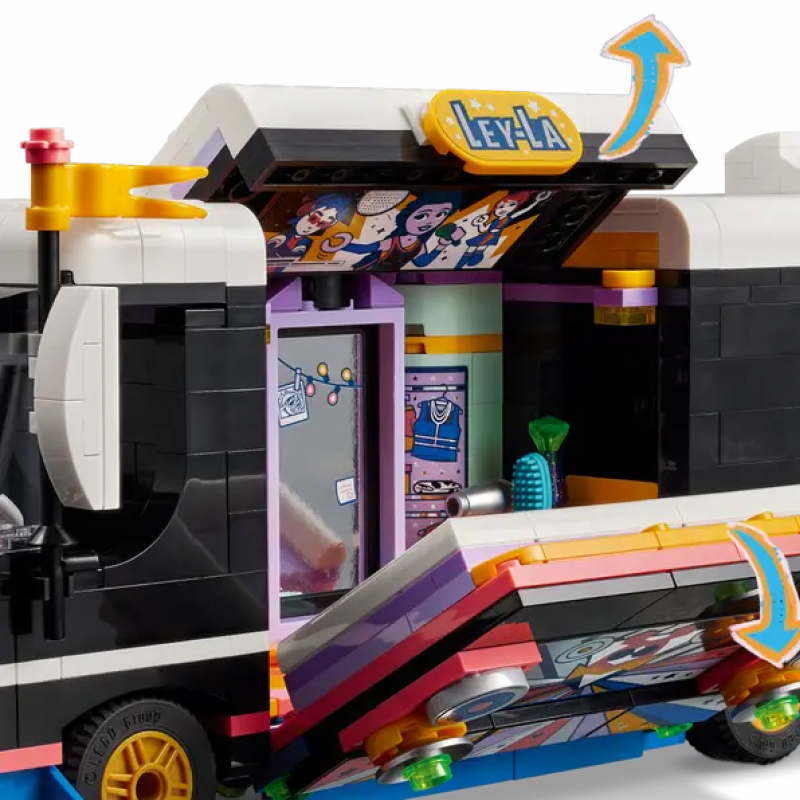 LEGO Friends 42619 – Автобус для гастролей поп-звезды (845 деталей), набор для детей 8+​