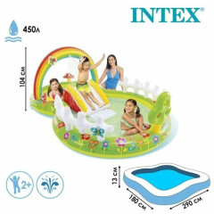 Надувной игровой комплекс Intex 290*180*104см "Мой Сад" с горкой 450л 57154 